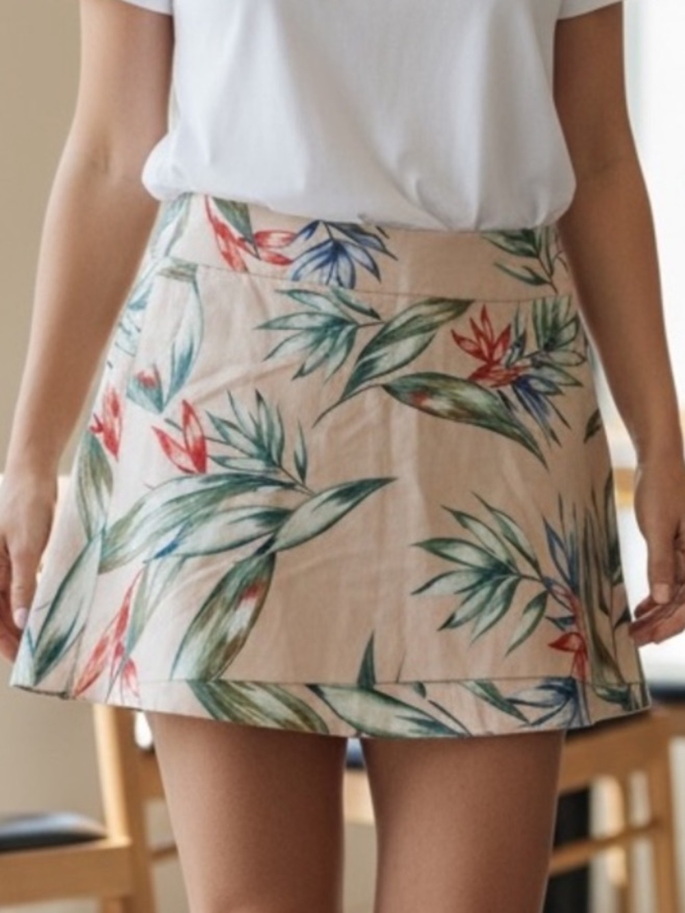Zac & Rachel Floral Skirt with Blue and Green Accents